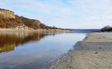 Новый понтонный мост через Северский Донец у станицы Краснодонецкой