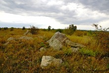 Выходы розового песчаника в долине реки Калитвы