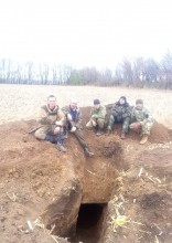 Блиндаж на Миусе найденный поисковым отрядом "Родина"