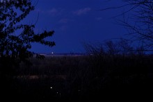 Рождественский вечер, Аксай, площадь Героев, вид на займище, Старочеркасскую и строящийся новый мост через Дон.