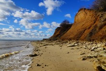Берег Азовского моря у хутора Рожок в январе