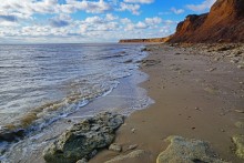 Берег Азовского моря у хутора Рожок в январе