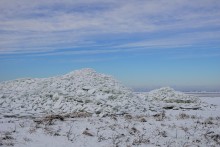 Ветровой нагон льда в Таганрогском заливе у села Займо-Обрыв