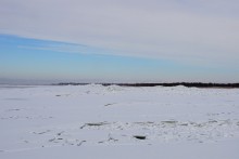 Ветровой нагон льда в Таганрогском заливе у села Займо-Обрыв