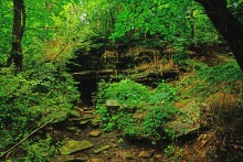Водопад в балке на берегу Северского Донца
