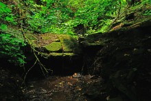Водопад в балке на берегу Северского Донца