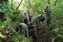 Водопад в балке на берегу Северского Донца
