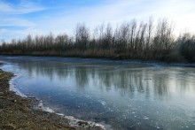 Ветреное и морозное начало декабря на Дону и ериках у станицы Старочеркасской