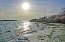 Ветреное и морозное начало декабря на Дону и ериках у станицы Старочеркасской