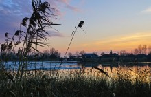 Декабрьский тихий вечер на Дону после зимней бури