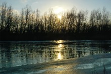 Декабрьский тихий вечер на Дону после зимней бури