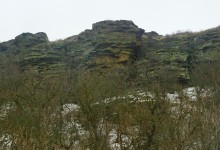 Лёд на реке Кундрючьей под скалами у хутора Дубового