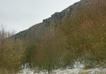 Лёд на реке Кундрючьей под скалами у хутора Дубового