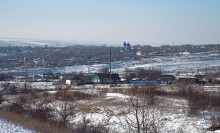 Екатериненская церковь в станице Краснодонецкой на берегу Северского Донца