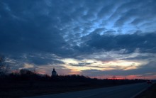 Закат над займищем и Аксаем