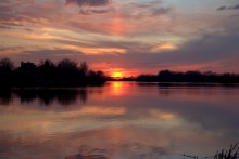 Закат на Дону в марте у Старочеркасской