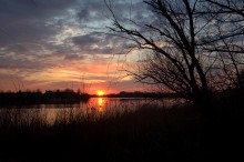 Закат на Дону в марте у Старочеркасской