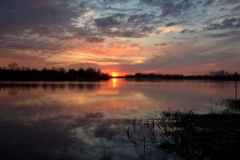 Закат на Дону в марте у Старочеркасской