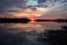 Закат на Дону в марте у Старочеркасской