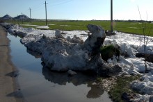На реке Кундрючьей, Северском Донце и Быстрой, по следам снежной бури случившейся 30-го марта 2023 года.