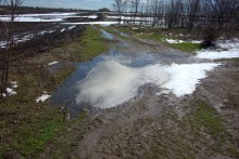 На реке Кундрючьей, Северском Донце и Быстрой, по следам снежной бури случившейся 30-го марта 2023 года.