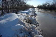 На реке Кундрючьей, Северском Донце и Быстрой, по следам снежной бури случившейся 30-го марта 2023 года.