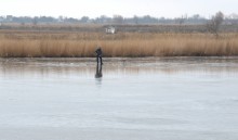 Рыбаки в оттепель на Кагальнике