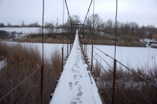 Подвесные мосты на реке Быстрой в хуторе Михайлов и посёлке Быстрогорском