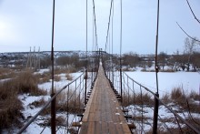 Подвесные мосты на реке Быстрой в хуторе Михайлов и посёлке Быстрогорском