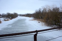 Подвесные мосты на реке Быстрой в хуторе Михайлов и посёлке Быстрогорском
