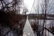 Подвесные мосты на реке Быстрой в хуторе Михайлов и посёлке Быстрогорском