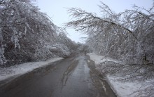 Снегопад и ледяной дождь в Донлесхозе и окрестностях