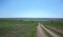 Весенняя вода в холмистой донской степи