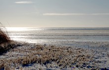 Замерзание Таганрогского залива в начале зимы