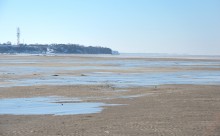 Убежала вода от Чумбур-косы, Павло-Очаковской косы и Займо-Обрыва. Ветровой сгон воды в Азовском море зимой