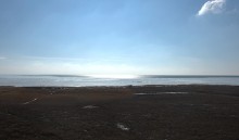 Нагон льда на берег в Таганрогском заливе