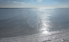 Ветровой нагон льда в Таганрогском заливе