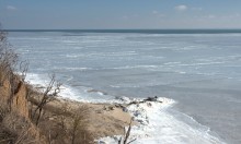Ветровой нагон льда в Таганрогском заливе