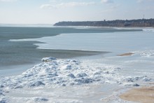 Ветровой нагон льда в Таганрогском заливе