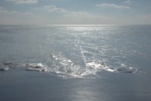 Ветровой нагон льда в Таганрогском заливе