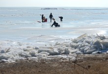 Ветровой нагон льда в Таганрогском заливе