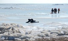 Ветровой нагон льда в Таганрогском заливе