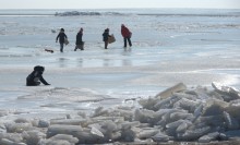 Ветровой нагон льда в Таганрогском заливе