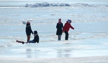 Ветровой нагон льда в Таганрогском заливе