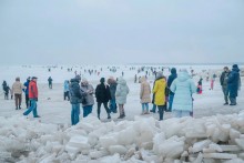 Ветровой нагон льда в Таганрогском заливе