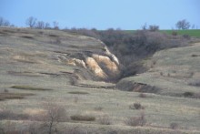 Розовый и зелёный мергель в балке Обрывской