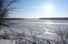 Стрелка Дона и Аксая в самый холодный день в году