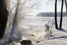 Стрелка Дона и Аксая в самый холодный день в году