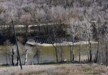 Бетонный корабль в реке Аксай