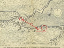 Карта дельты Дона из дневника Корба